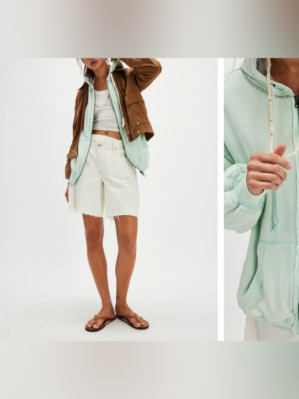 NWOT We The Free By Your Side Lined Hoodie-Opal Blue Mint XL - Picture 5 of 16
